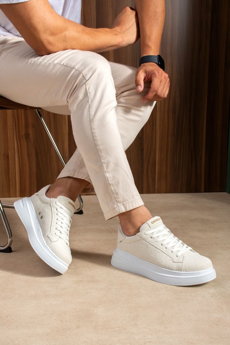 Erkek Sneaker - Beyaz Süet - 2623