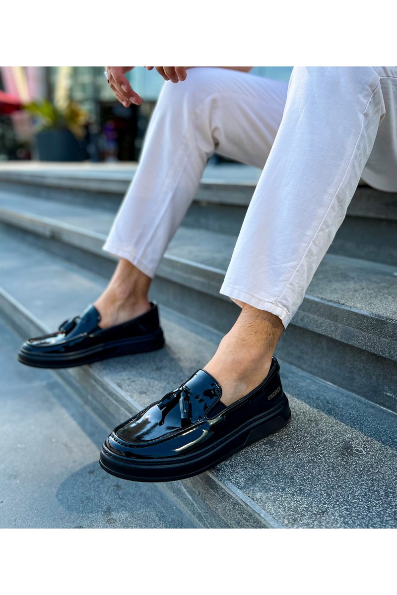 Mens Classic Shoes - Black Patent Leather - 127