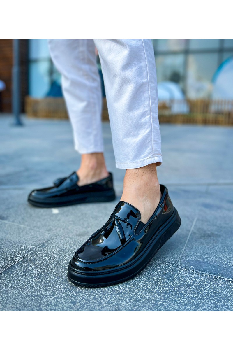 Mens Classic Shoes - Black Patent Leather - 127