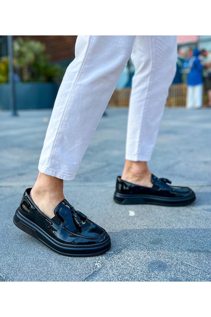 Mens Classic Shoes - Black Patent Leather - 127