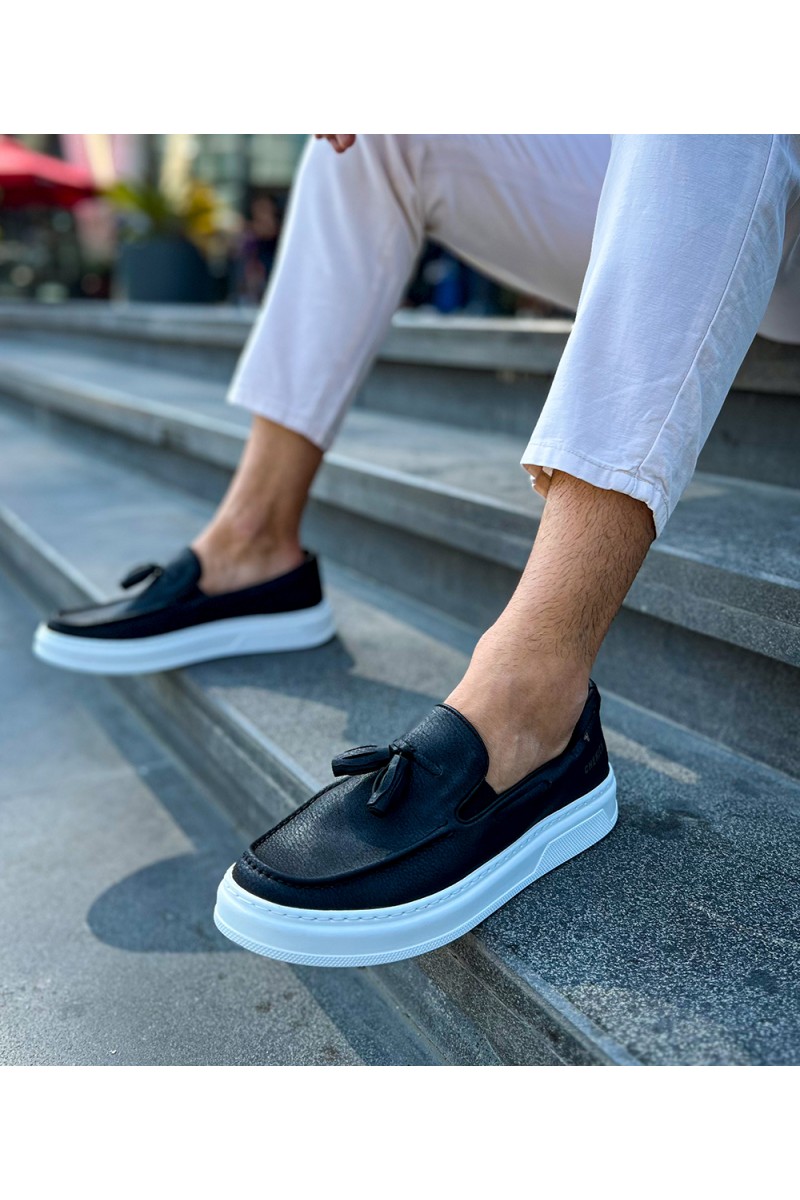 Mens Classic Shoes - Black White - 127