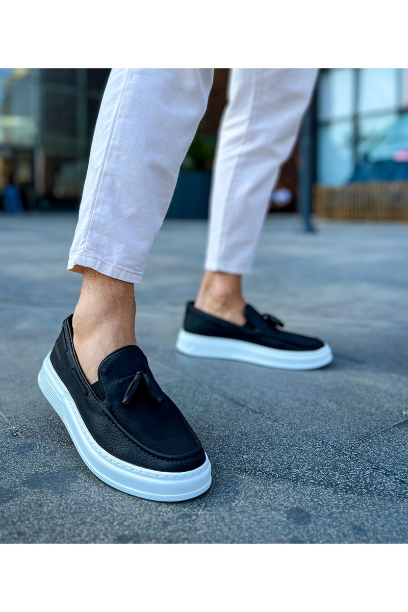 Erkek Klasik Ayakkabı - Siyah Beyaz - 127