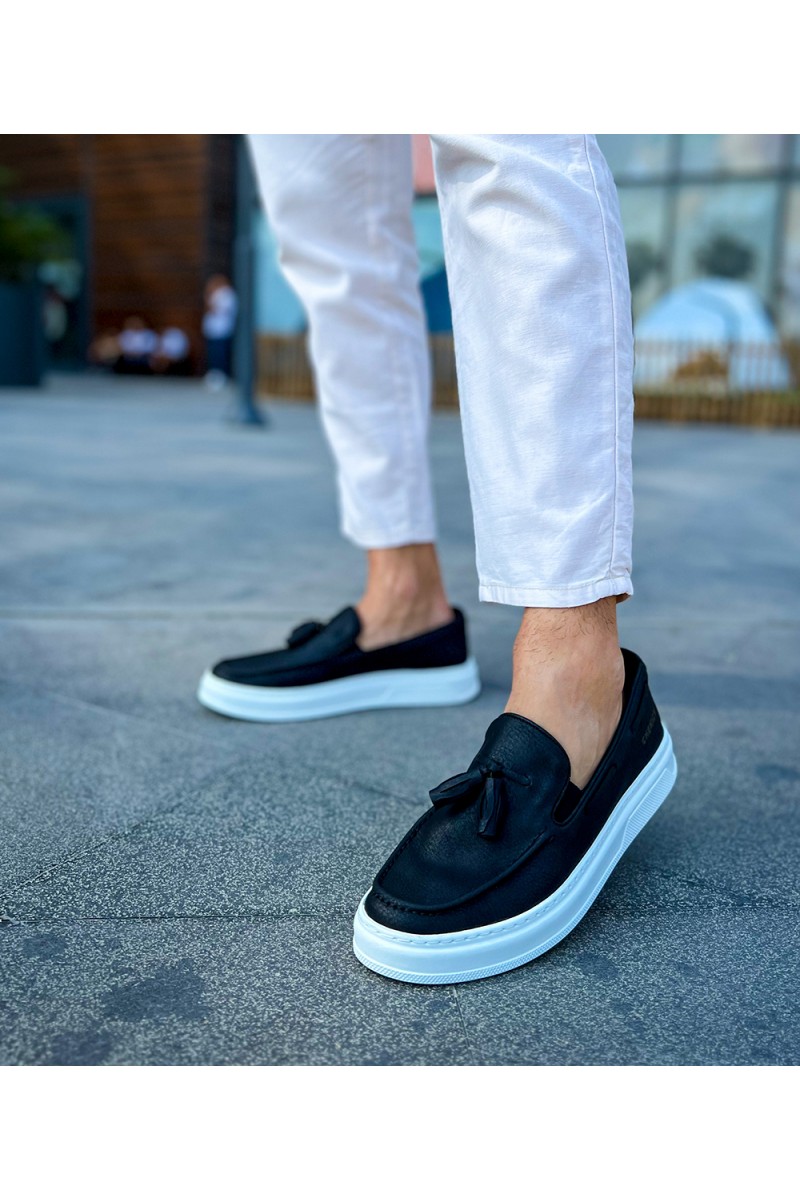 Erkek Klasik Ayakkabı - Siyah Beyaz - 127