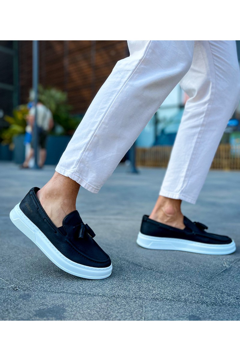 Erkek Klasik Ayakkabı - Siyah Beyaz - 127