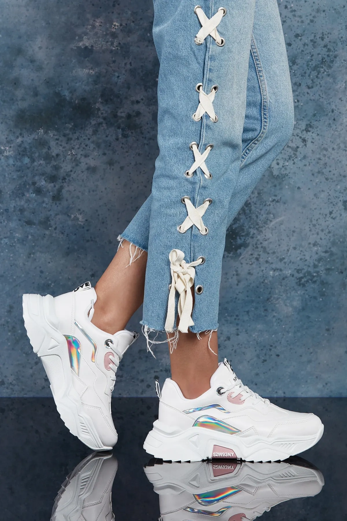 Kadın Sneaker - Beyaz Pudra - DS.PMD239K2110