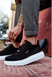 Erkek Sneaker - Siyah Beyaz Süet - 040