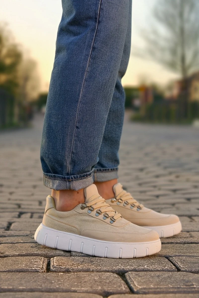 Erkek Sneaker - Bej Süet - 600